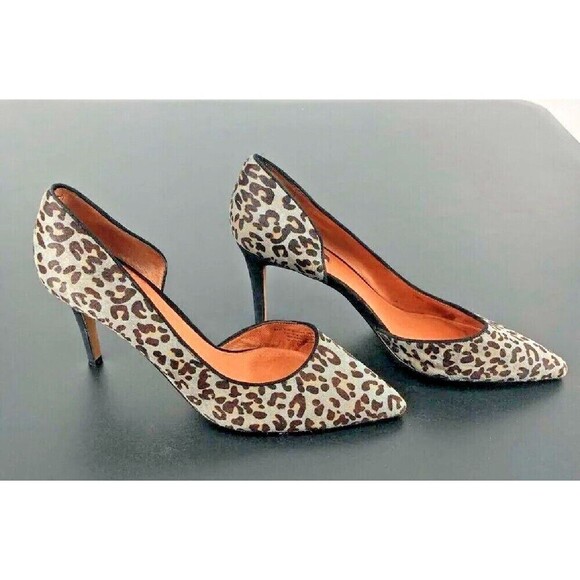 Halogen Leopard Print Heels Womens Calf Hair Marlie D' Orsay Pumps Sz 9 1/2 M - Picture 4 of 12